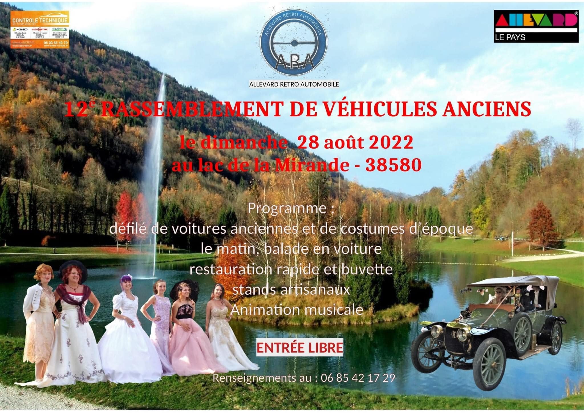 rassemblement véhicules anciens lac de la mirande allevard 28 aout 2022