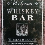 plaque métal Américaine vintage welcome whisky bar déco usa