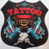 plaque métal vintage tattoo salon