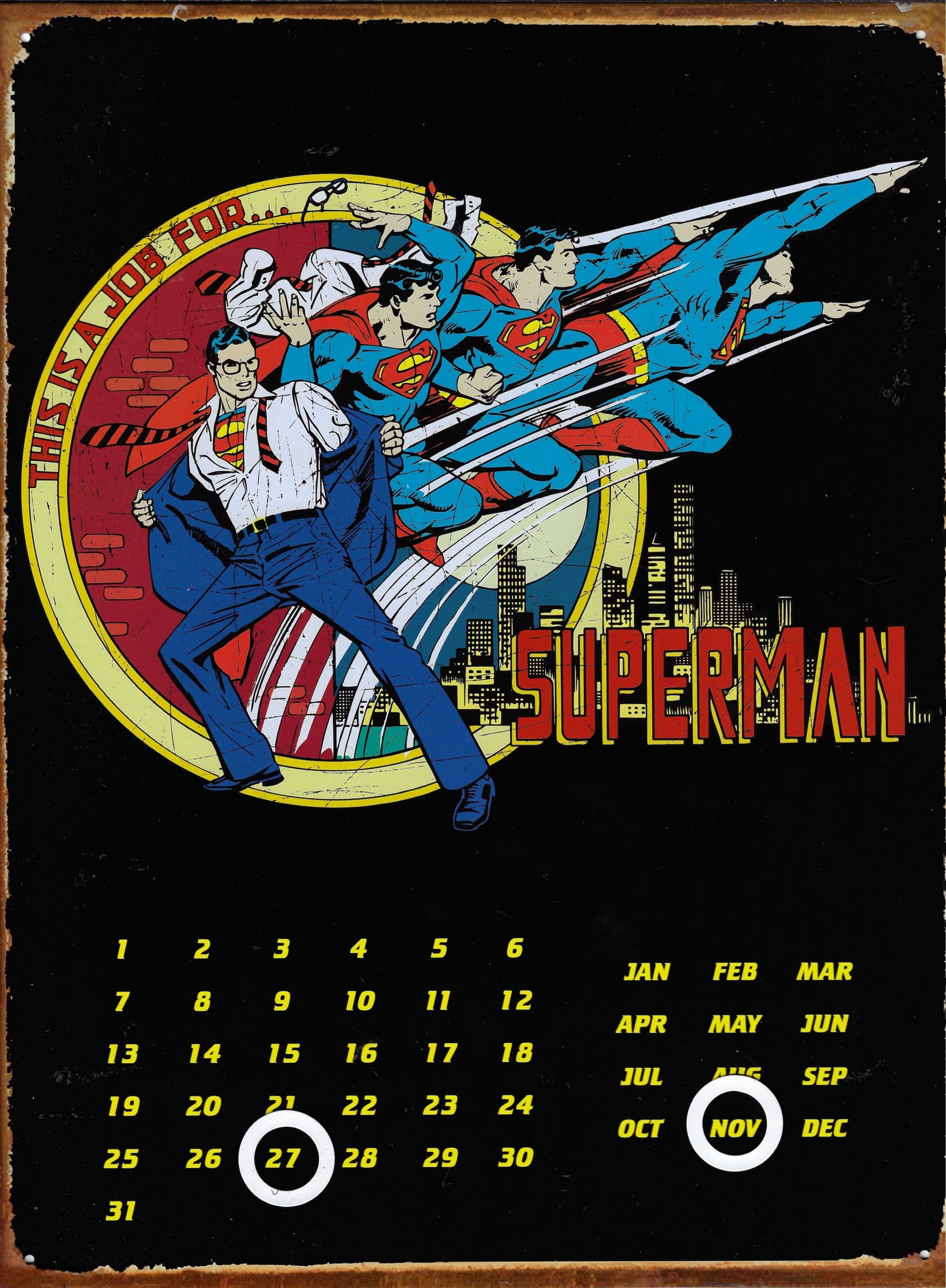 Plaque Métal Superman - 30 X 20 Cm - Déco Murale Super-héros