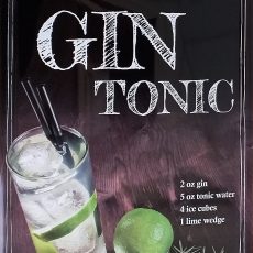 plaque métal vintage GIN TONIC