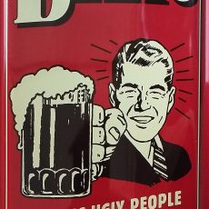 plaque métal vintage BEER helping ugly people