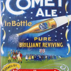 PLAQUE METAL vintage COMET ALE