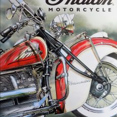 plaque métal Américaine vintage INDIAN MOTORCYCLE ROADMASTER deco usa