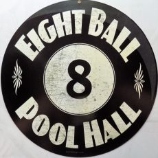 plaque métal Américaine BILLARD EIGHT BALL POOL HALL DECO AMERICAINE USA