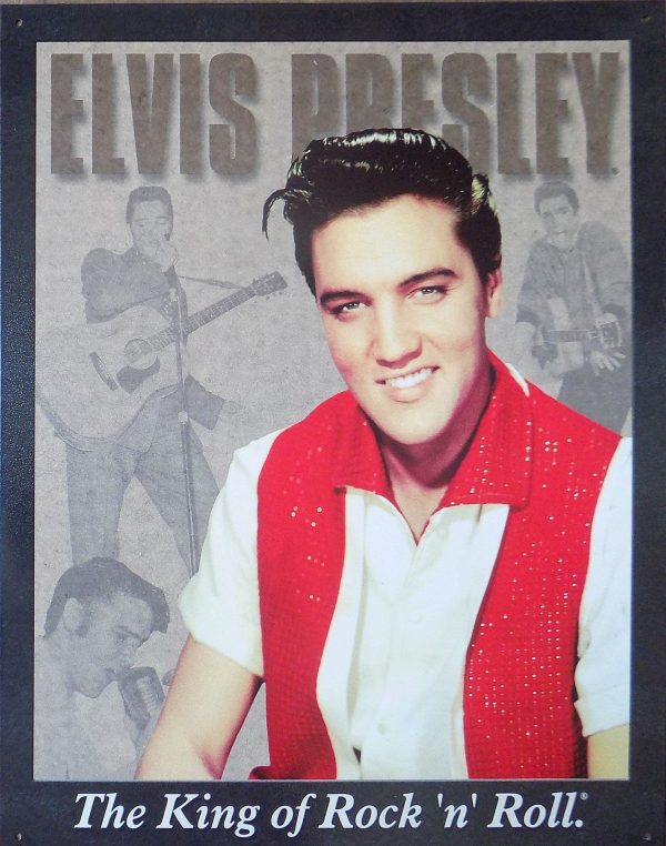 Plaque métal américaine ELVIS PRESLEY king of rock'n'roll
