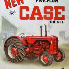 plaque métal vintage TRACTEUR NEW CASE model 500