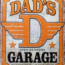 plaque métal vintage DAD'S GARAGE