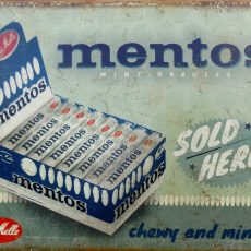 plaque métal vintage MENTOS MINT DRAGEES bonbon