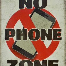 plaque métal vintage NO PHONE ZONE