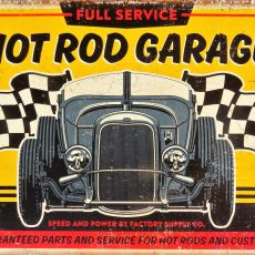plaque métal vintage HOT ROD GARAGE