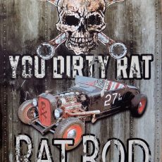 plaque métal vintage RAT ROD