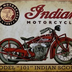 plaque métal Américaine moto vintage INDIAN SCOUT model 101
