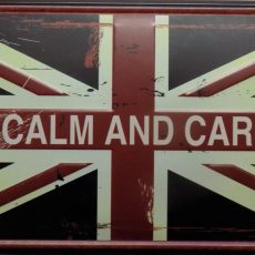 plaque métal vintage KEEP CALM and CARRY ON