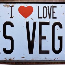 plaque métal vintage I LOVE LAS VEGAS