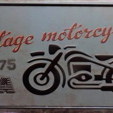 plaque métal VINTAGE MOTORCYCLE USA