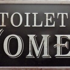 plaque métal vintage TOILET WOMEN