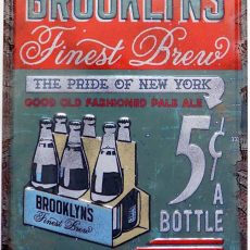 plaque métal vintage BROOKLYN'S FINEST BREW