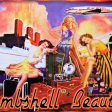 plaque métal vintage PIN UP BOMBSHELL BEAUTIES deco usa americaine