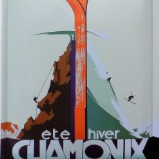 plaque métal vintage CHAMONIX MONT-BLANC été hiver