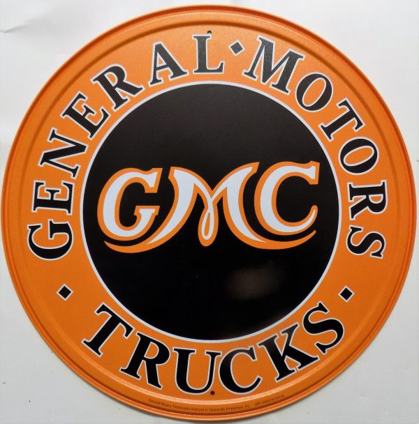 plaque métal américaine vintage GMC GENERAL MOTORS TRUCKS deco usa