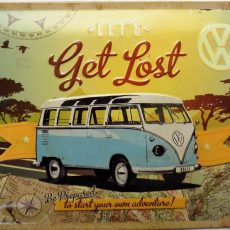 plaque métal vintage VW VOLKSWAGEN get lost