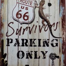 plaque métal vintage ROUTE 66 parking only