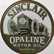 plaque métal Américaine vintage SINCLAIR OPALINE MOTOR deco usa