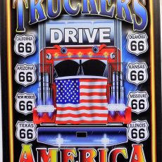 plaque métal vintage TRUCKERS DRIVE AMERICA