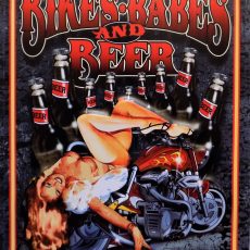 plaque métal vintage PIN UP BIKES BABES & BEER