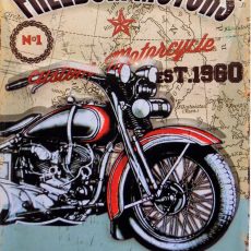 Plaque métal vintage FREEDOM MOTORS custom motorcycle