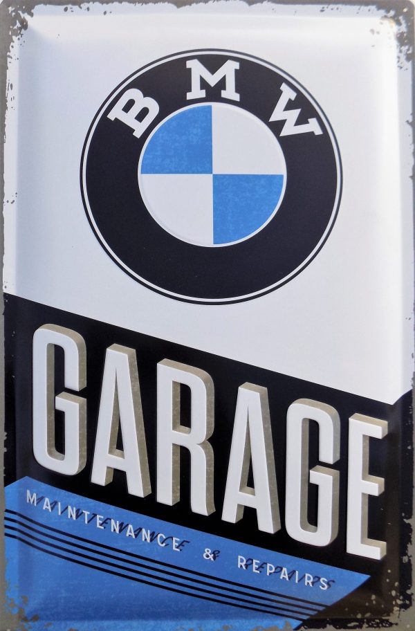 plaque métal vintage BMW GARAGE
