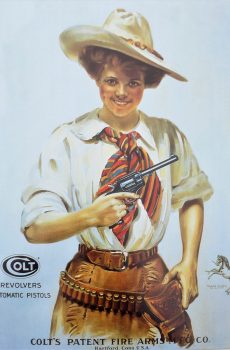 plaque métal Américaine COLT WESTERN GIRL country cowgirl deco usa