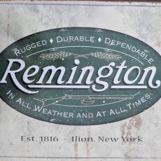 plaque métal vintage REMINGTON logo