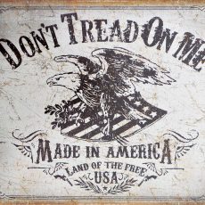 plaque métal Américaine DON'T TREAD ON ME made in América deco usa western