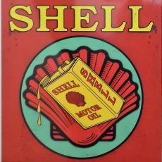 plaque métal vintage GOLDEN SHELL