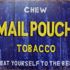 PLAQUE METAL vintage MAIL POUCH TOBACCO