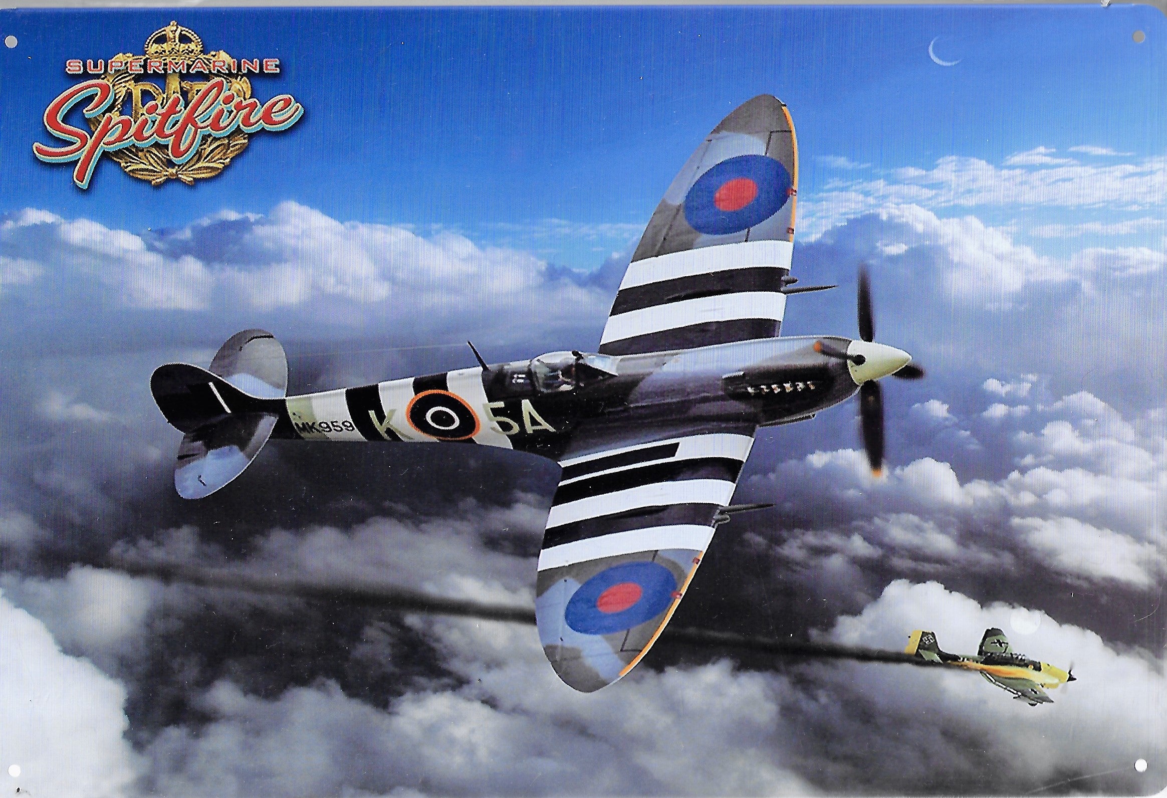 Plaque Murale En Métal Spitfire – Wall Art Aviation Noire, Marque Steel Images