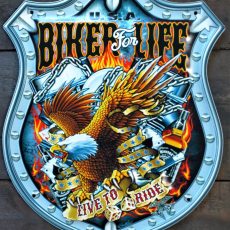 PLAQUE métal vintage BIKER FOR LIFE