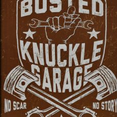 plaque métal vintage BUSTED KNUCKLE GARAGE