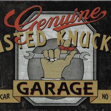 plaque métal vintage BUSTED KNUCKLE GARAGE