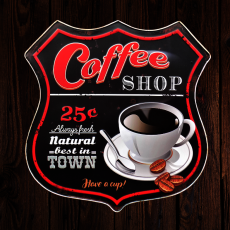 plaque métal vintage COFFEE SHOP café