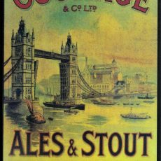 plaque métal vintage COURAGE ALES & STOUT IN BOTTLE