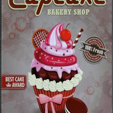 plaque métal vintage CUPCAKE BAKERY SHOP