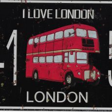 plaque métal vintage I LOVE LONDON