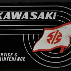 plaque métal vintage KAWASAKI service & maintenance
