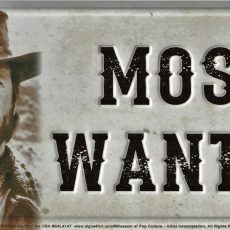 plaque métal Américaine MOST WANTED Clint Eastwood deco usa western