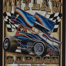 plaque métal vintage OUTLAW GARAGE