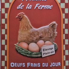 PLAQUE metal poule PRODUITS DE LA FERME