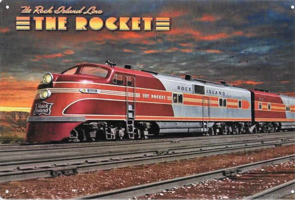 plaque métal vintage THE ROCKET rock island line